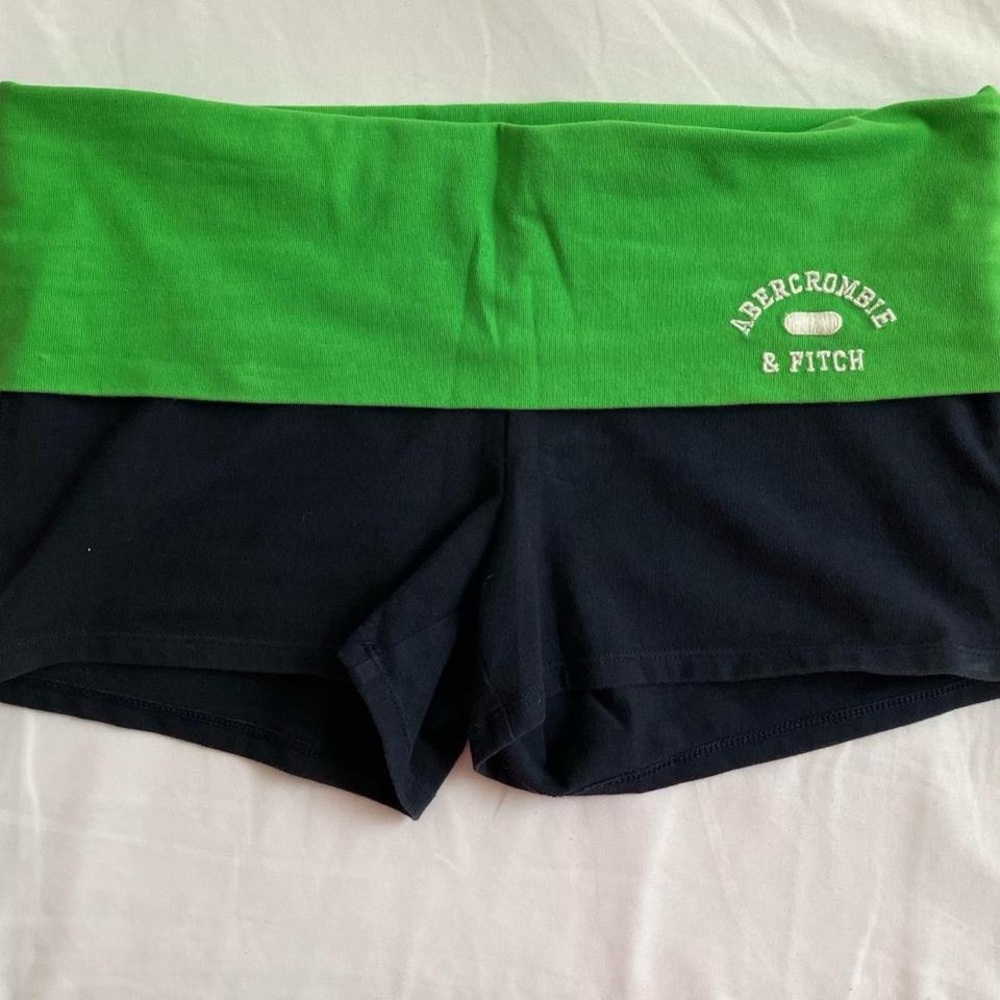 Abercrombie & Fitch Athletic Green and Black Shorts